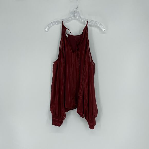 Lush Sparkly Red Cold Shoulder Top Size Small - Picture 5 of 7